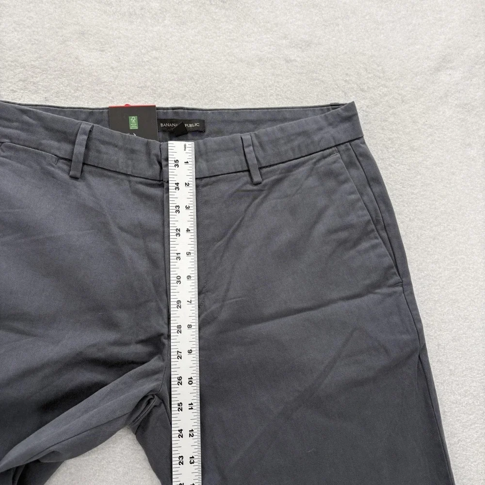 Banana Republic Chino Pants Mens 34x29 Gray Regular Fit Stretch Casual Preppy